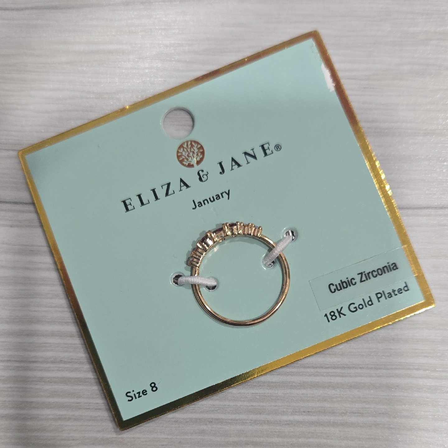 Eliza & Jane Gold Plated With Cubic Zirconia Ring